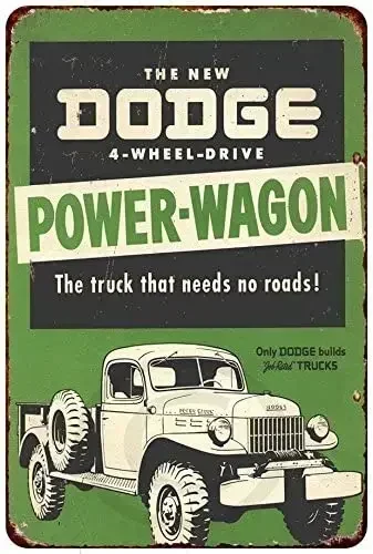 The Dodge Power-Wagon Vintage Look Reproduction Metal Sign 8 x 12