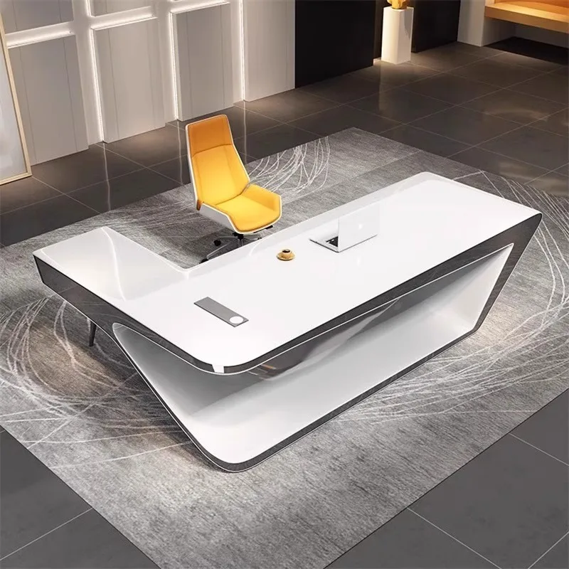 Strong Luxury Executive Office Desk Wood Manager Modern Computer Standing Office Desks White Large Mesas De Escritorio Furniture