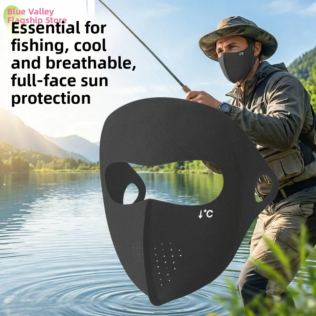 

Мужская полнолицевая маска для рыбалки с защитой от УФ-излучения, солнцезащитная, из ледяного шелка, для велоспорта, дышащая, комфортная, подходит для медицинских учреждений