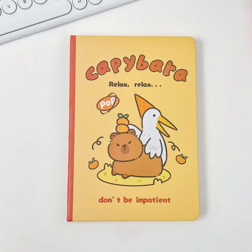 Cuaderno creativo de capibara portátil A5, bonito Bloc de notas de capibara, páginas interiores gruesas impresas, libro de cuentas de mano