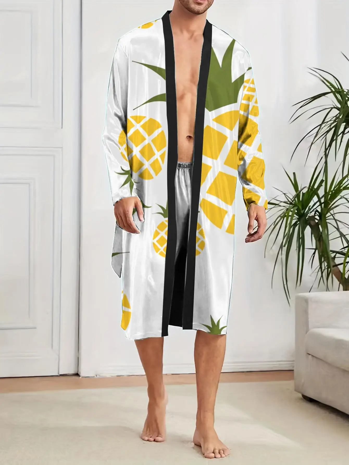1pcs Men's Robes 2026 Spring/Summer Polyester Robes Bathrobe man Shower robe Long Nightgown Graphic 3D Printed Men's bathrobe