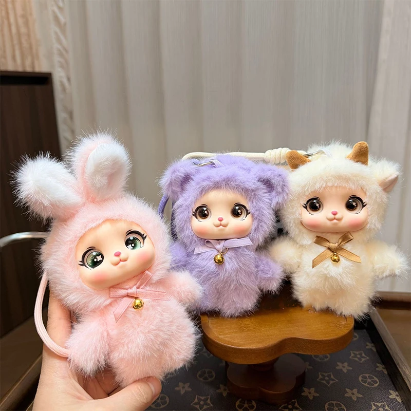NEW Animal Doll Backpack Charm​ Cute Plush Pendant with Vinyl Face, Family Series Fashion Bag Accessory Unique Gift for Friends