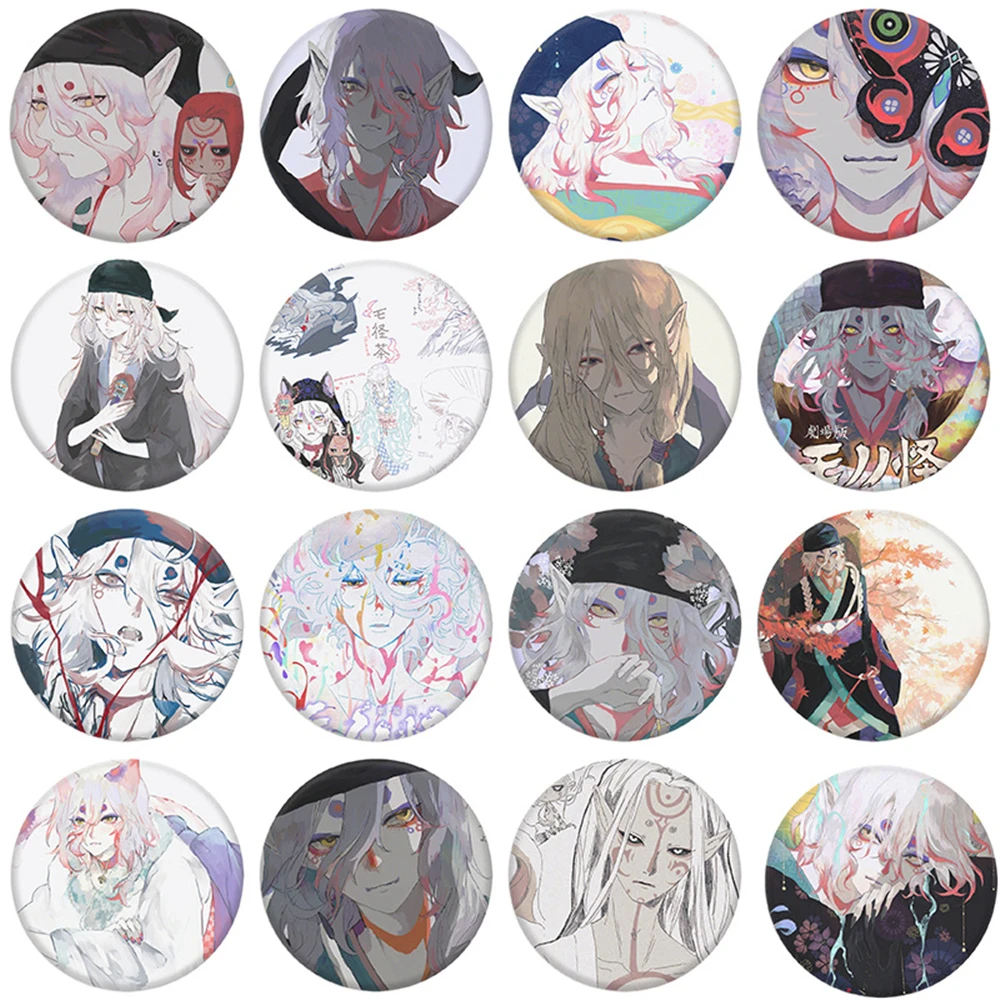 58mm Anime Mononoke Third Chapter Hebi-gami Cosplay COSTUME Badge Pin SPTE Tinplate Brooch﻿ Prop