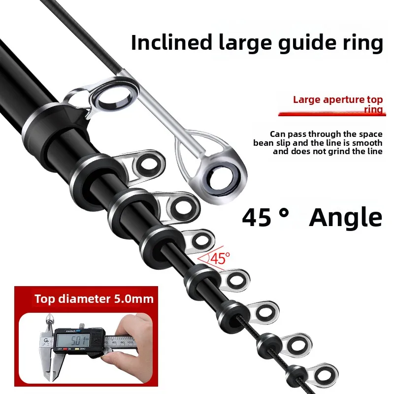 Fishing Rod Super Hard Large Guide Ring Sliding Rock Rod, Hand Sea Dual-purpose Fishing Rod Long Section Sea Rod Set