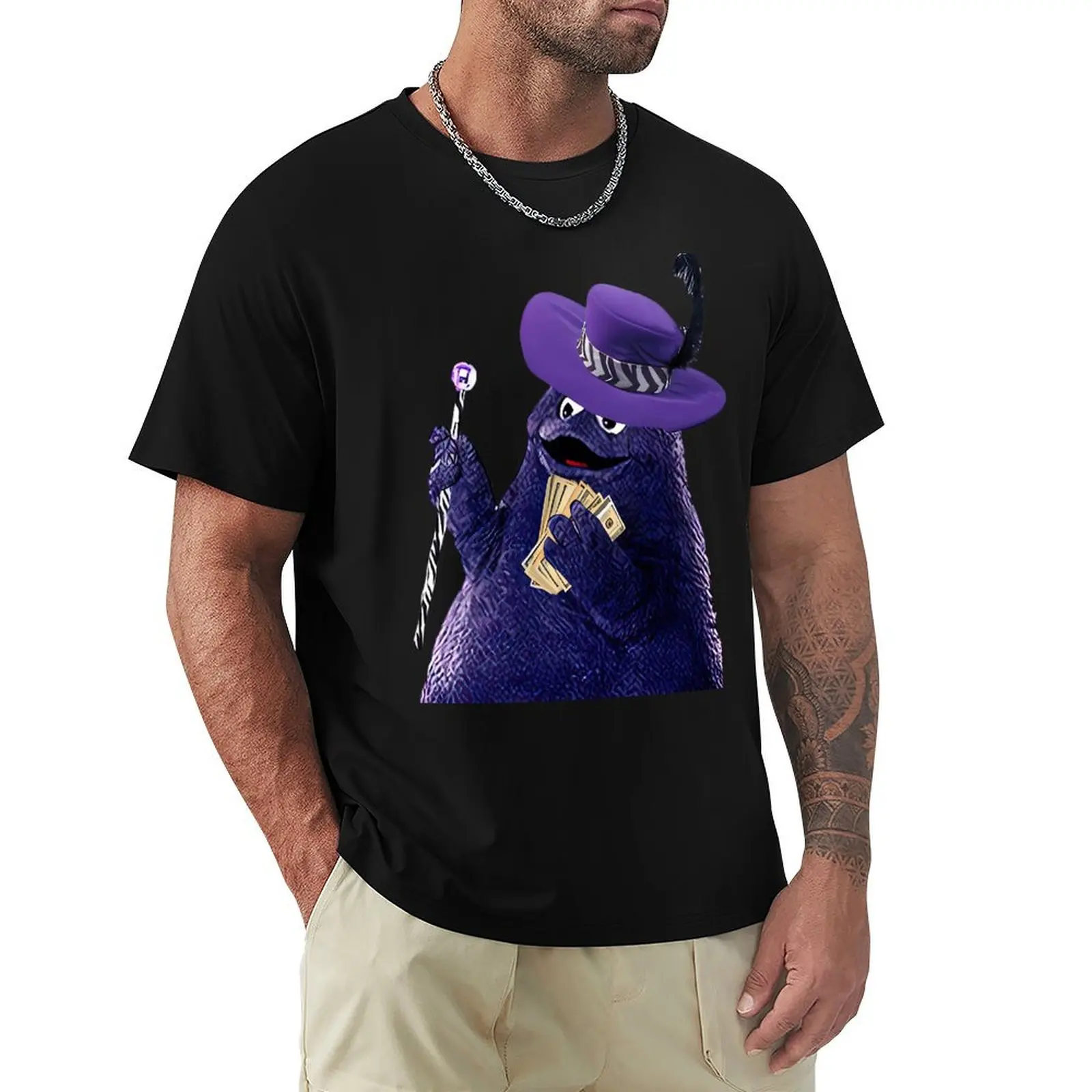 

Men's Grimace Is A Pimp T-Shirt essential t shirt graphic t shirt vintage luxury designer cute clothes mens clothes