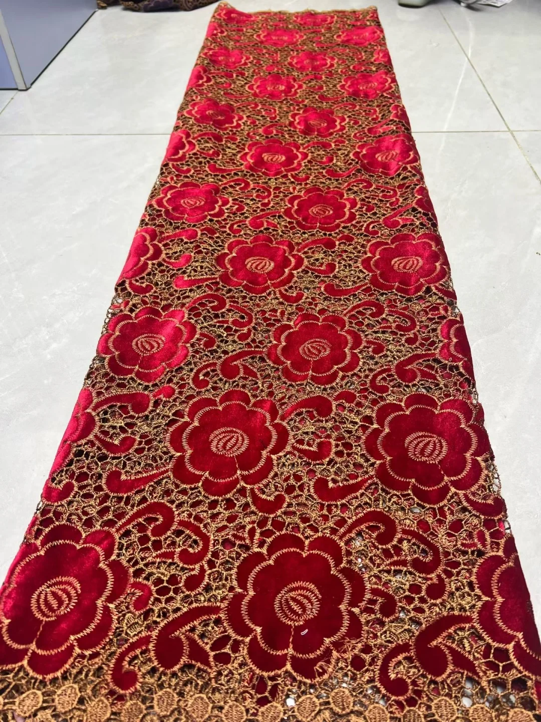 Factory Offers 2026Latest Delicate Best Quality Elegant Soft Embroidered Velvet lace fabric For Party Evening Dress