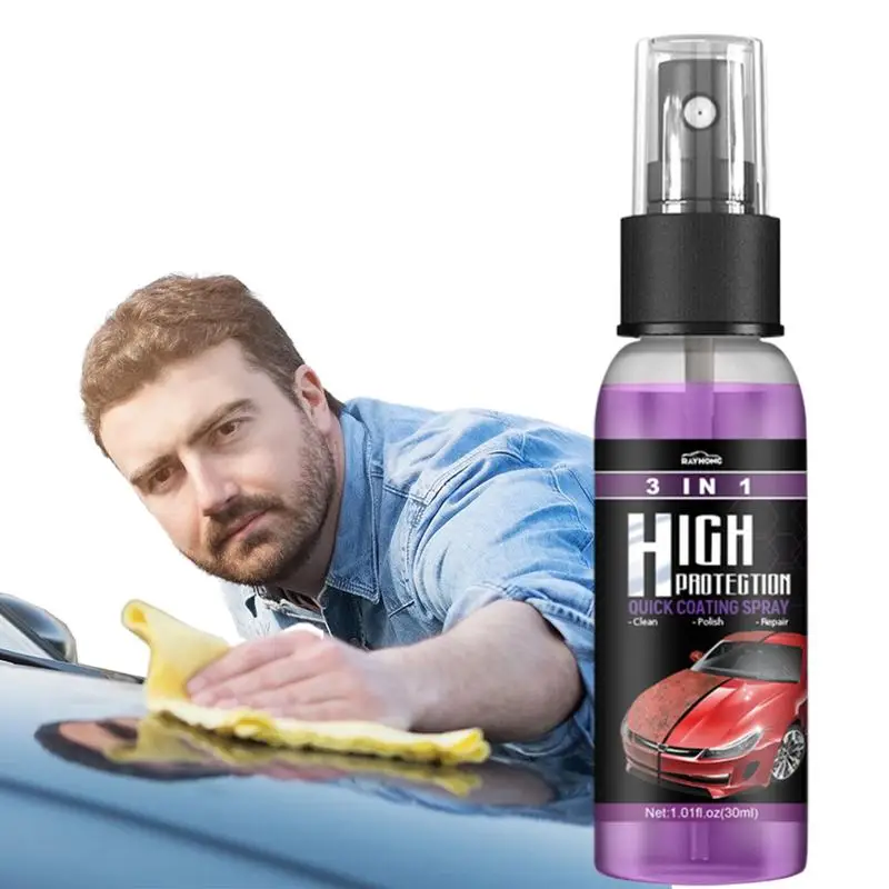 Cera de pintura Nano pulido 3 en 1, recubrimiento rápido en aerosol, alta protección, brillo A rmor, cerámica, lavado de coches, limpieza de revestimiento de escudo de coche