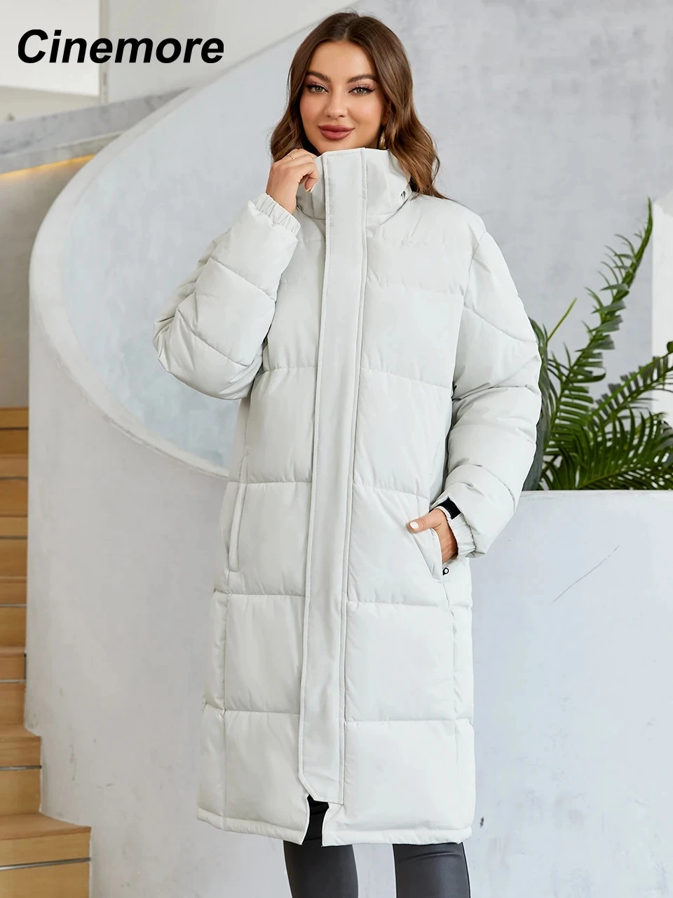 Cinemore Women's Jacket Winter 2023 Warm Long Parkas Hooded Outerwear Female Clothing Fashion Down Jacket Women Coat Unisex