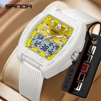 Reloj Deportivo Multifuncional SANDA 6330 con Doble Pantalla para Hombre y Mujer, Resistente al Agua 5ATM, Luz Nocturna, Alarma, Cronómetro