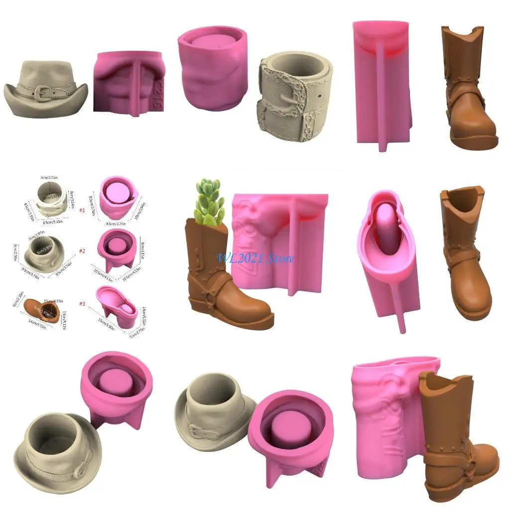 

G5GC West Cowboy Series Ручная форма для цветочного горшка Многофункциональный силиконовый материал