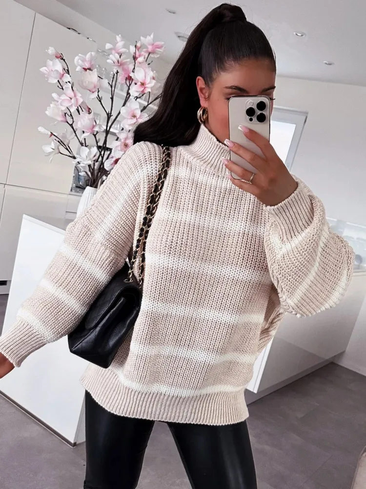 Rollkragenpullover Frauen Mode Einfache 2025, Winter Pullover Jumper Hohe Elastische Gestrickte Herbst Weibliche Grundlegende Tops Casual Bluse