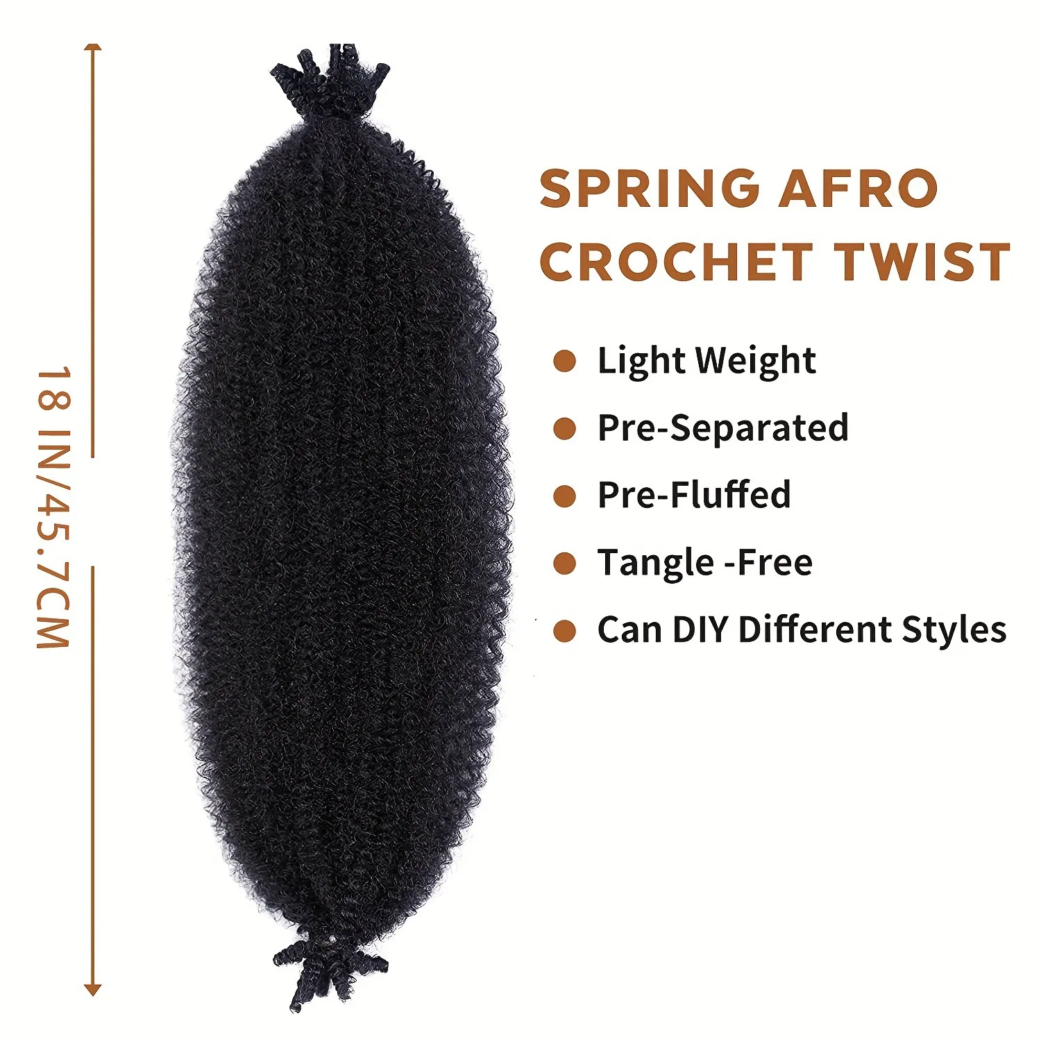 Twist Crochet Hair Pre-Separated Marley Braids Synthetic Hair Extensions For Women Soft Braids Twist Braiding Hair Afro 18Inch