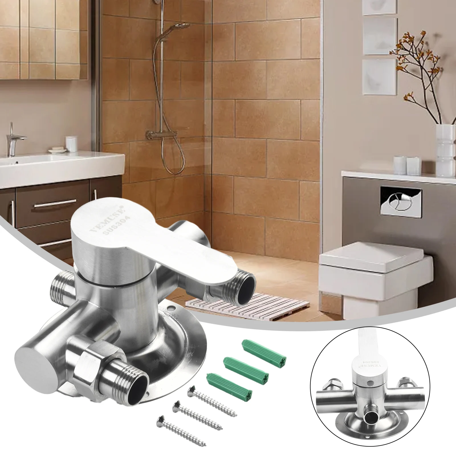 

Смеситель Прочный и надежный смеситель для душа из нержавеющей стали Двойной смеситель с контролем горячей и холодной воды