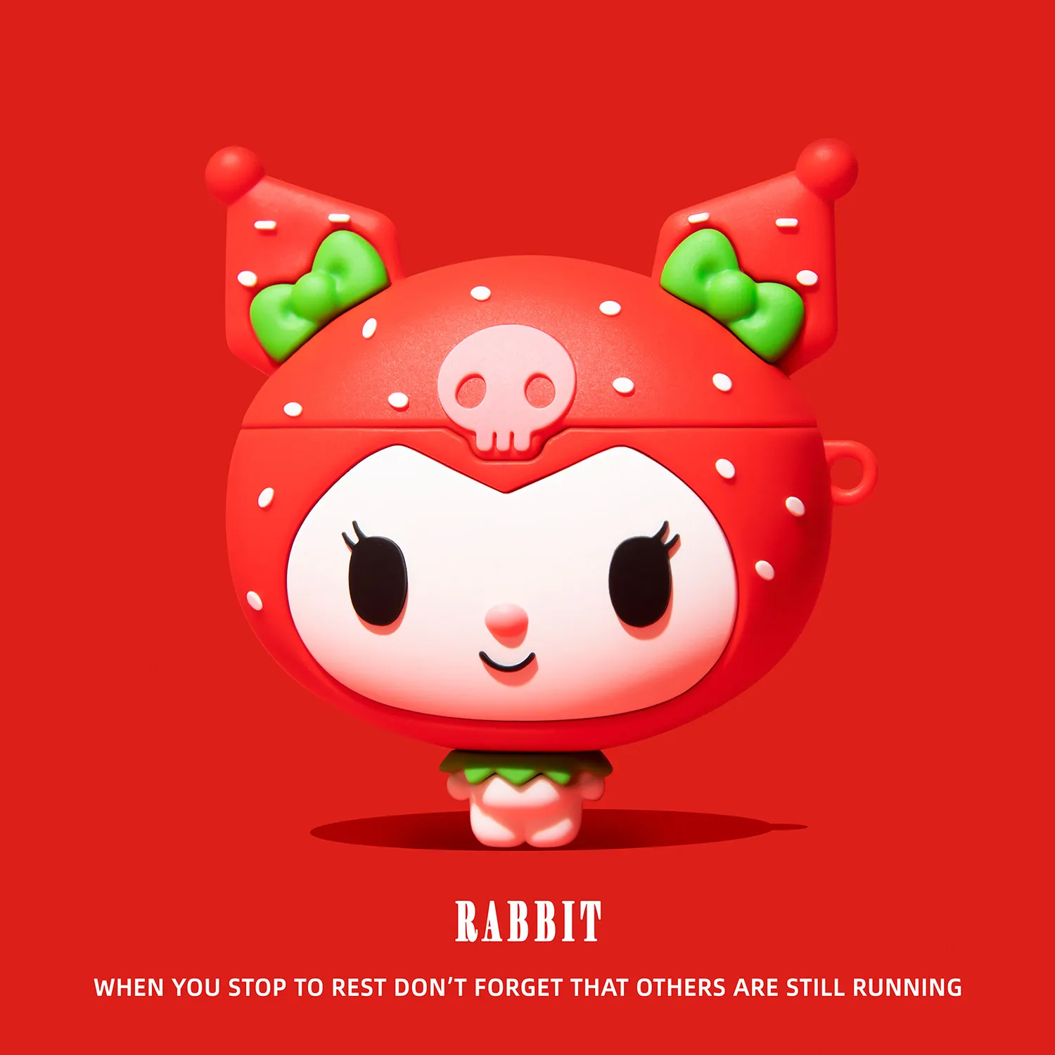 Housse de protection pour écouteurs Apple Airpods 4 Pro2 Pro3, en silicone, avec accessoire, motif fraise Kuromi, mignon