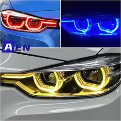 Brightly 2017 Blue F30 F31 LCI Lemon Yellow Angel Eyes For 2016 2018 BMW 3 Series 320i 340i 330i 328i Red Daytime Running Light