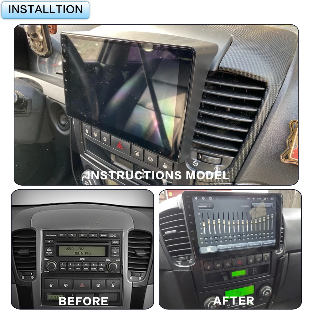 9 Inch For Kia Sorento BL 2002-2011 Car Radio Fascia Car Radio Panel Wire Sleeve Frame Dashboard Original Accessories