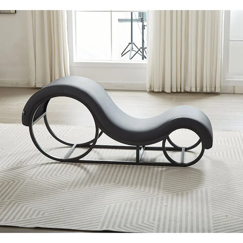 Hot Selling Modern Steel Frame To Go Sofa Red Sex Chair Leisure Style S-Shape Yoga Chair For Bedroom And Living Room view 3