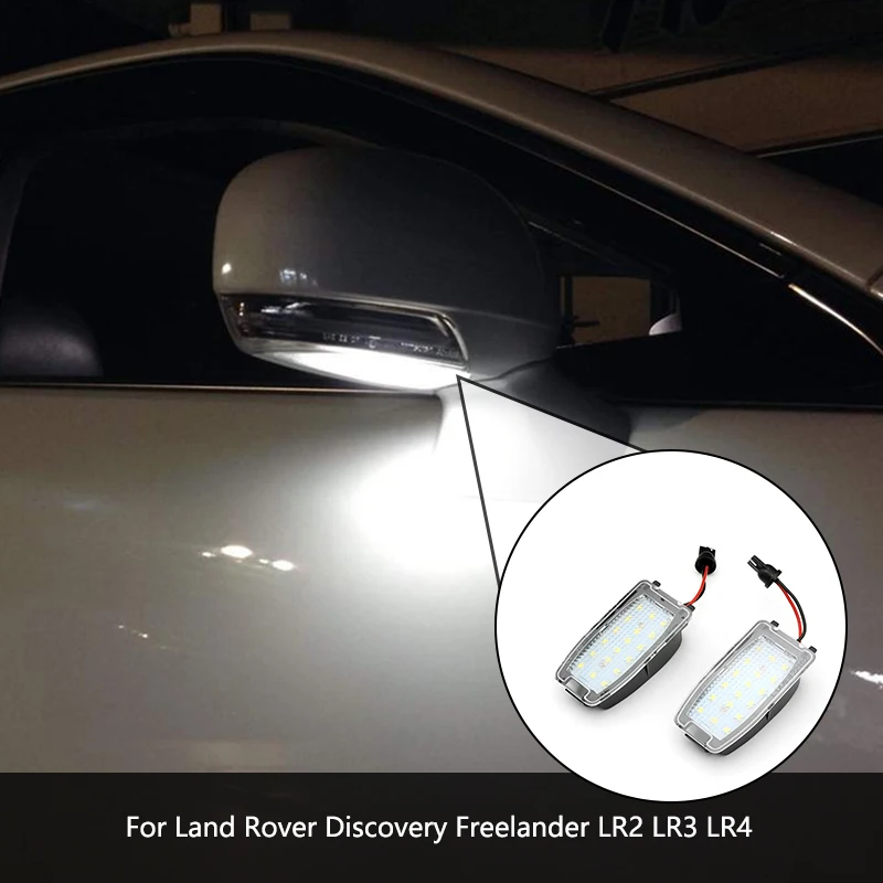 

2pcs No Error White LED Under Side View Mirror Puddle Light For Land Rover Discovery Freelander LR2 LR3 LR4 Range Rover Sport