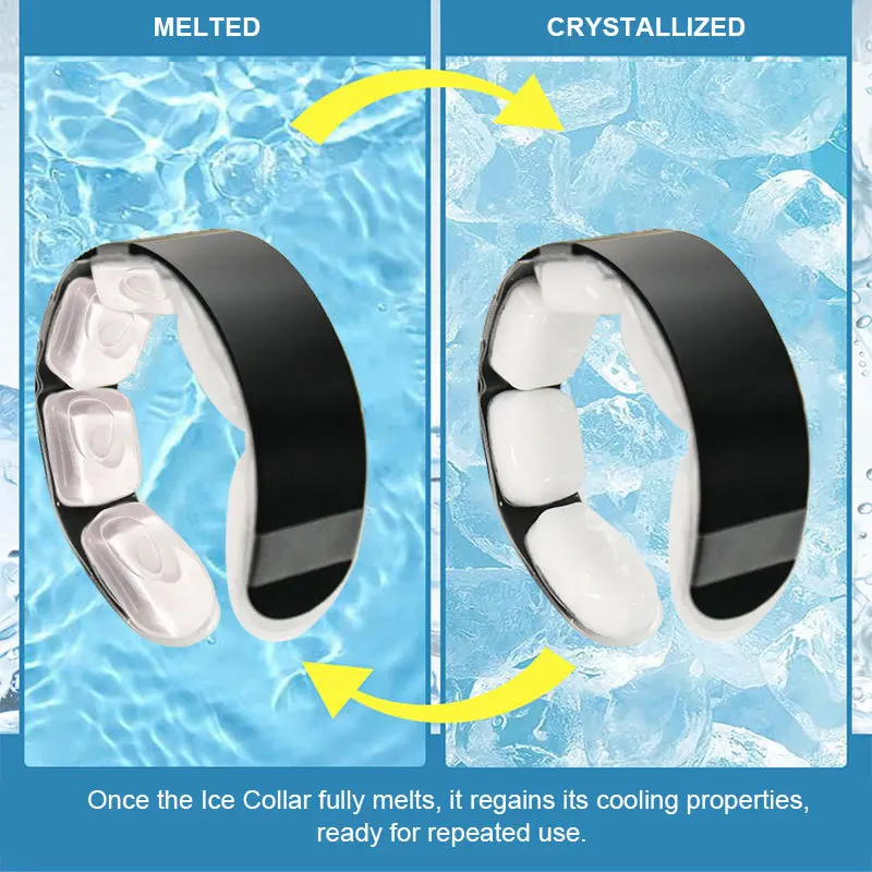 Natural Cooling PCM Cube Neckband Portable Cool Neckline for Indoor Outdoor Sports Leisure Activities Temperature Regulation