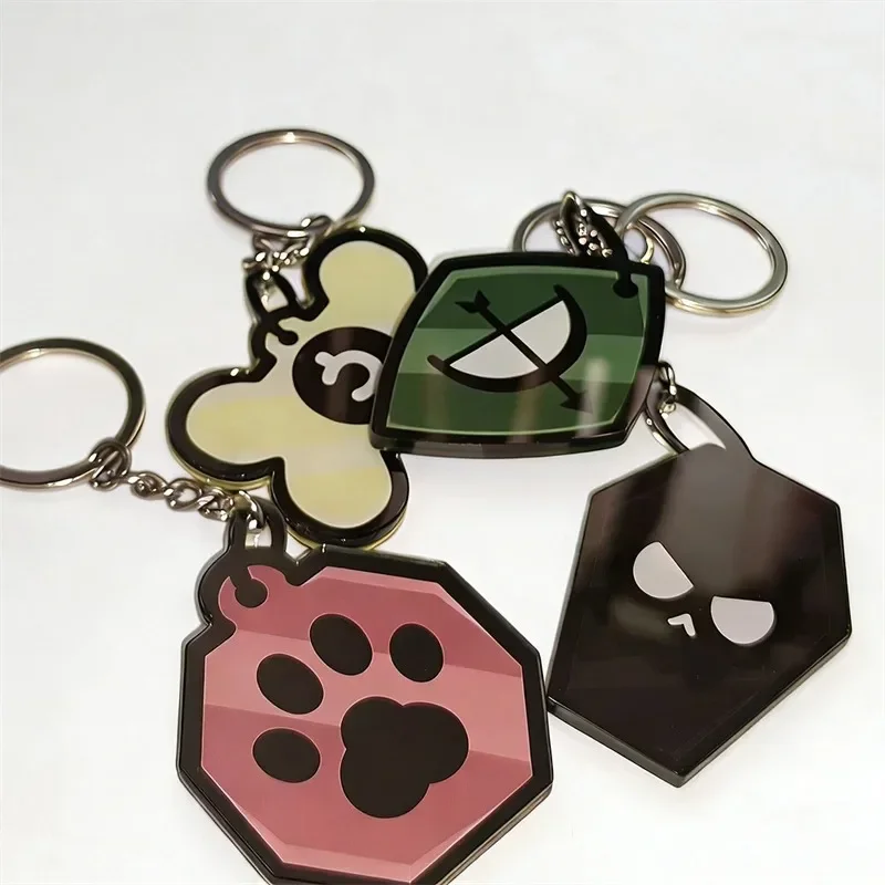 Mewgenics Game Occupation Cosplay Keychain Set - Cleric Fighter Butcher Thief Acrylic Alloy Key Ring Pendant 6cm Bag Charm