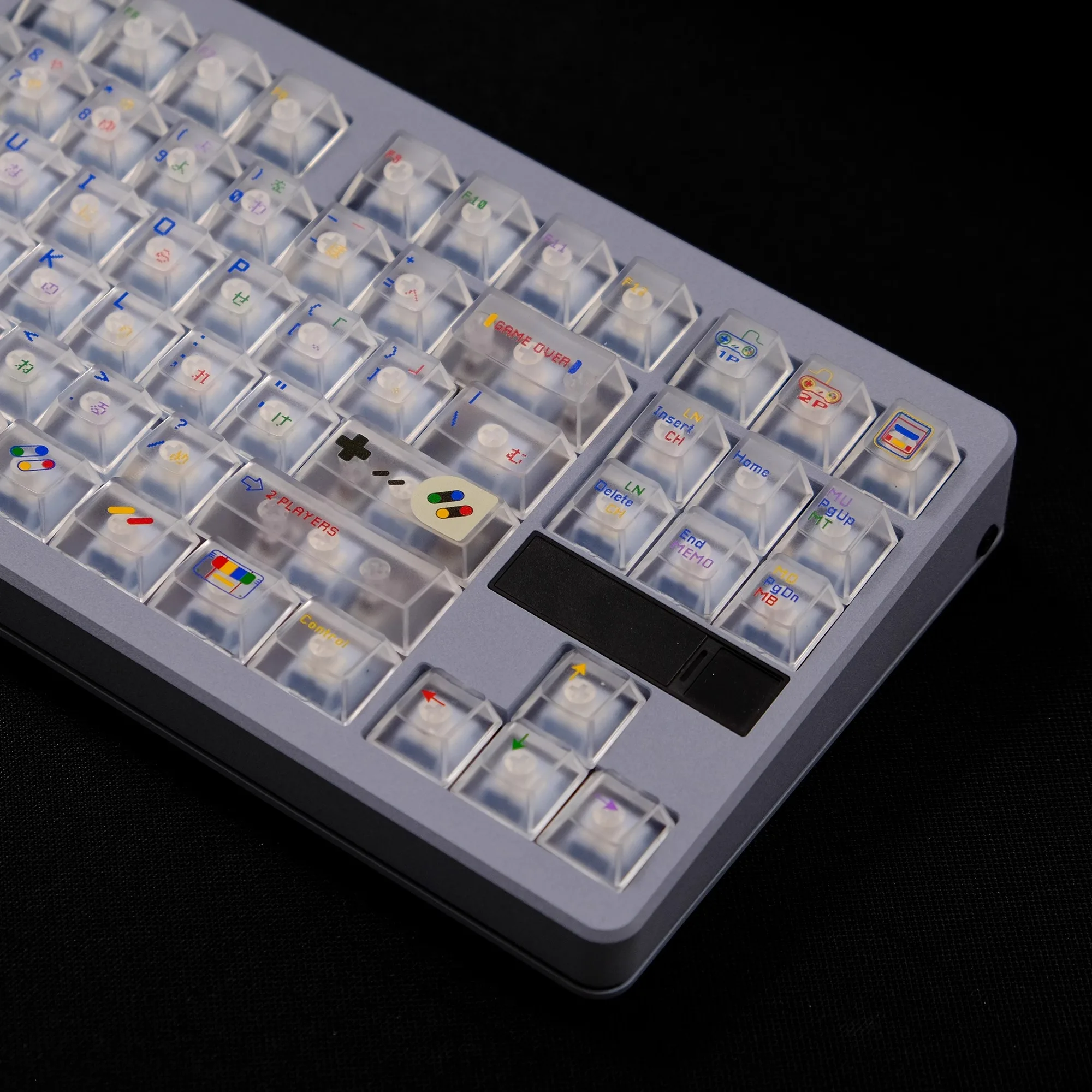 

Retro SFC Black Transparent Keycaps 122 keys Cherry Profile UV Pad printing Keycaps For MX Switch ISO keys Mechanical Keyboard