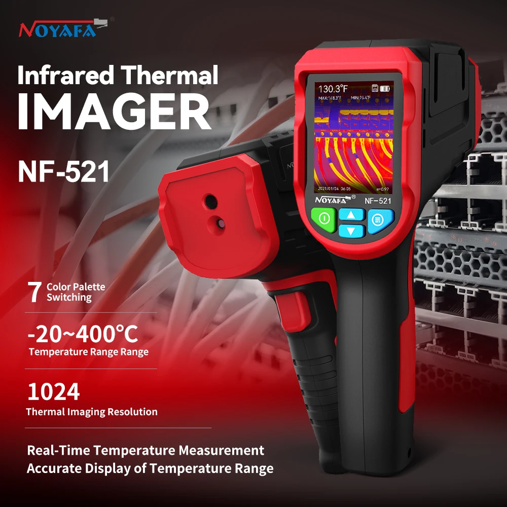 Noyafa-cámara térmica infrarroja, Detector de calefacción por suelo radiante, NF-521, imágenes de temperatura, 2000 píxeles, termómetro