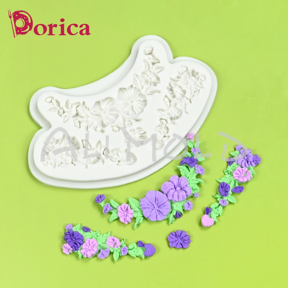 Kwiatowy Swag formy silikonowe Sugarcraft kremówka foremka na czekoladki DIY formy z żywicy gliny ciasto dekorowanie narzędzia deserowe ciasto pieczenie