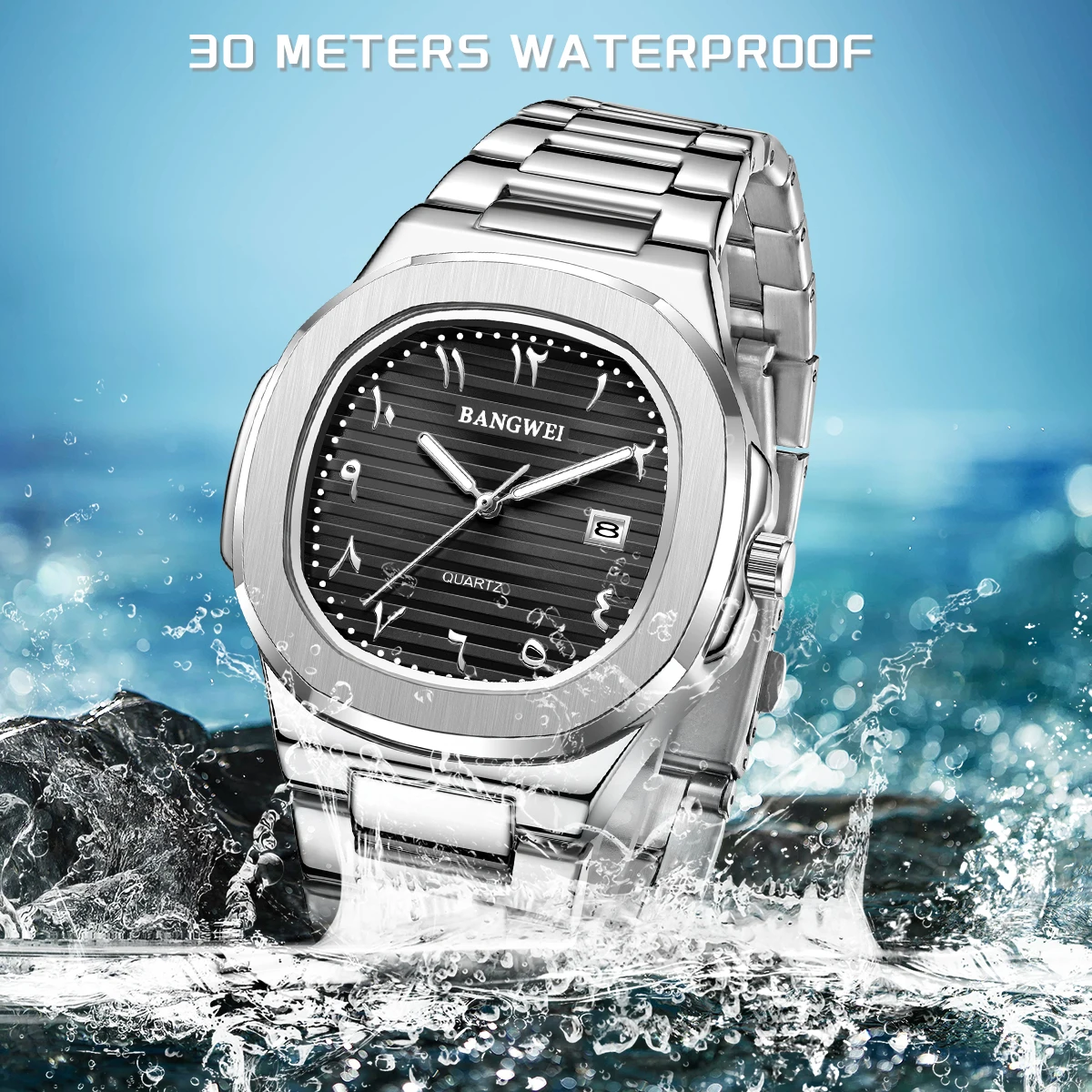 LIGE جديد فاخر ساعات كوارتز رجالية مضيئة تاريخ تلقائي ساعة رجل الفولاذ المقاوم للصدأ الرياضة مقاوم للماء ساعة للرجال ساعة + صندوق