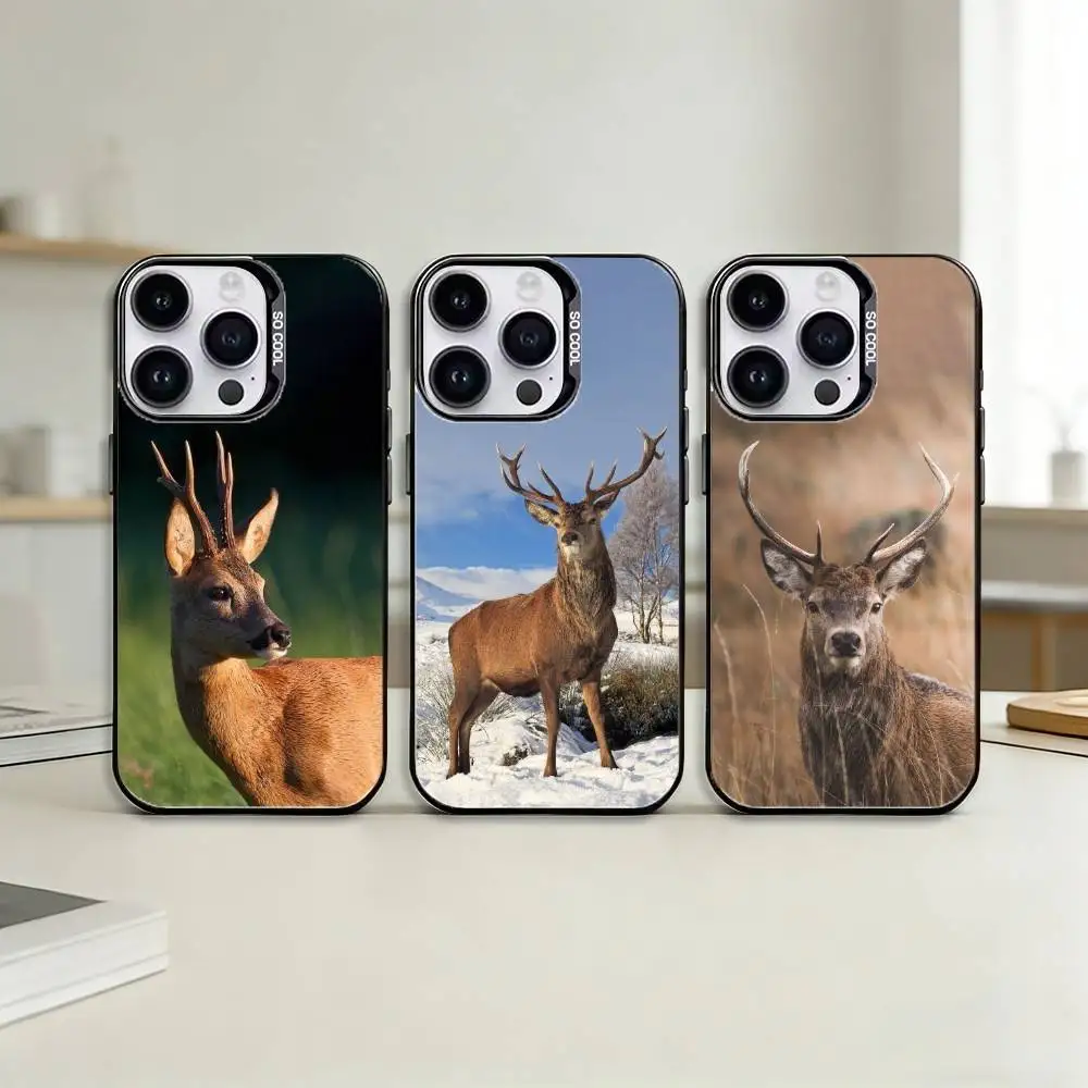 

D-deer hunting Phone Case For iPhone 17,16,15,14,13,12,11,Pro Max,Plus Candy Silver Cover