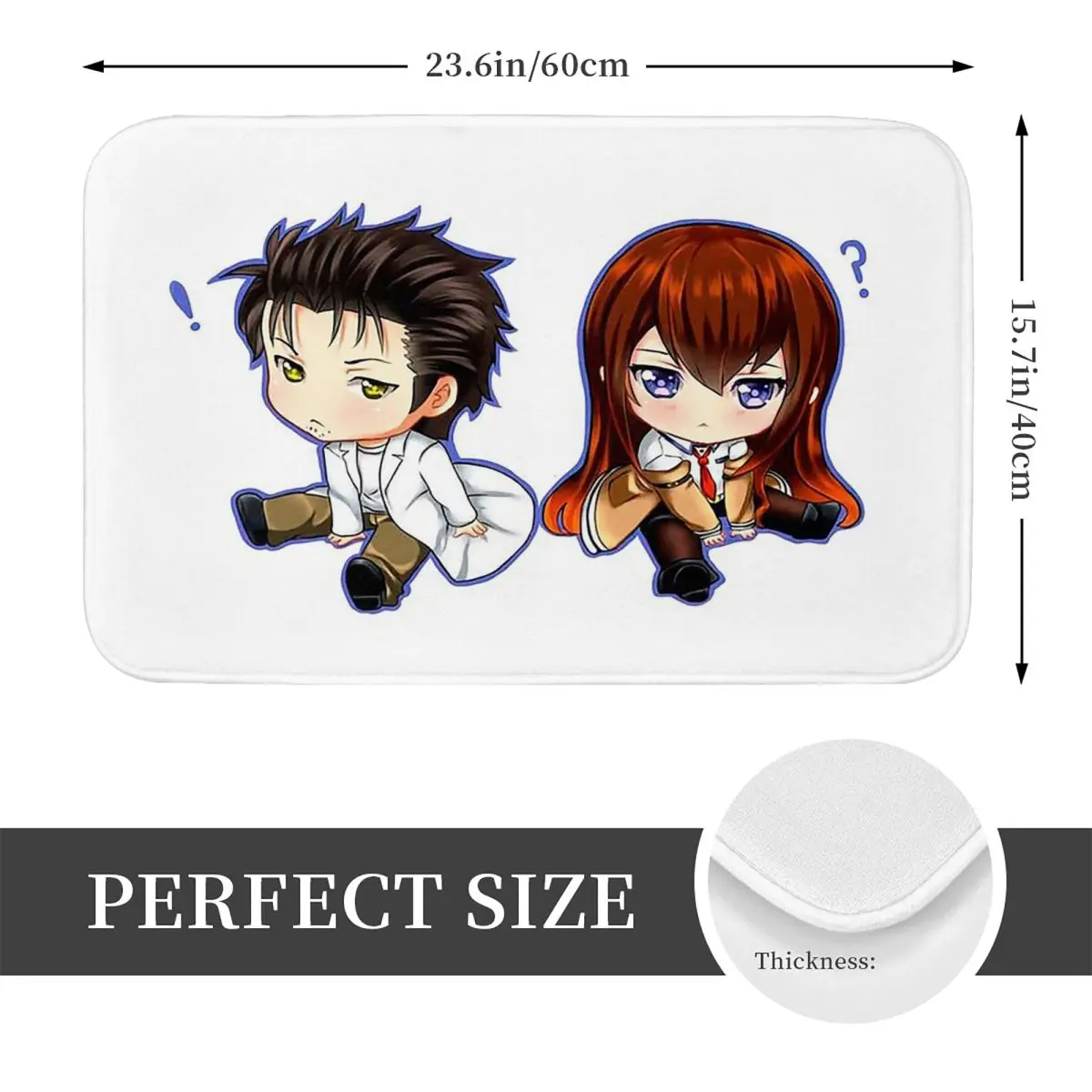 Anime Okabe Rintaro Steins Gate Anti-slip Doormat Floor Mat Carpet Rug for Kitchen Entrance Bathroom Living room Footpad Mats