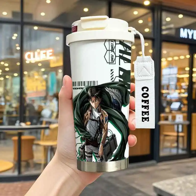 كوب قهوة على تيتان إرين جايجر إروين سميث تحت عنوان المسلسل التلفزيوني للمنزل والمكتب من الفولاذ المقاوم للصدأ كوب قهوة شاي بعد الظهر #6