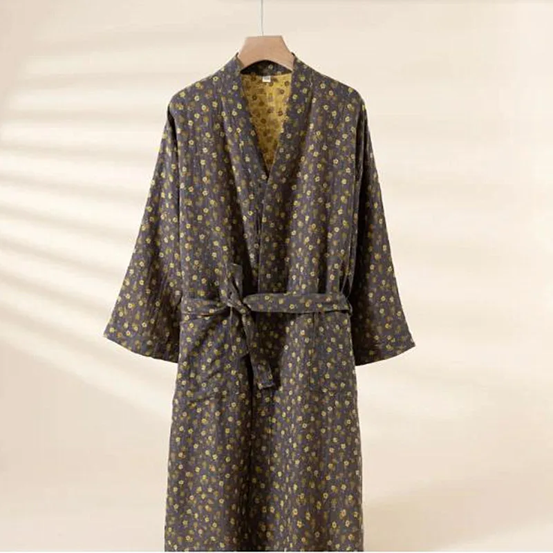 

Женские пижамы, халат с рукавами 3/4, одежда для сна, свадебное платье, 100% хлопок, с принтом, весенне-осенние халаты для душа, халат, женская одежда для сна