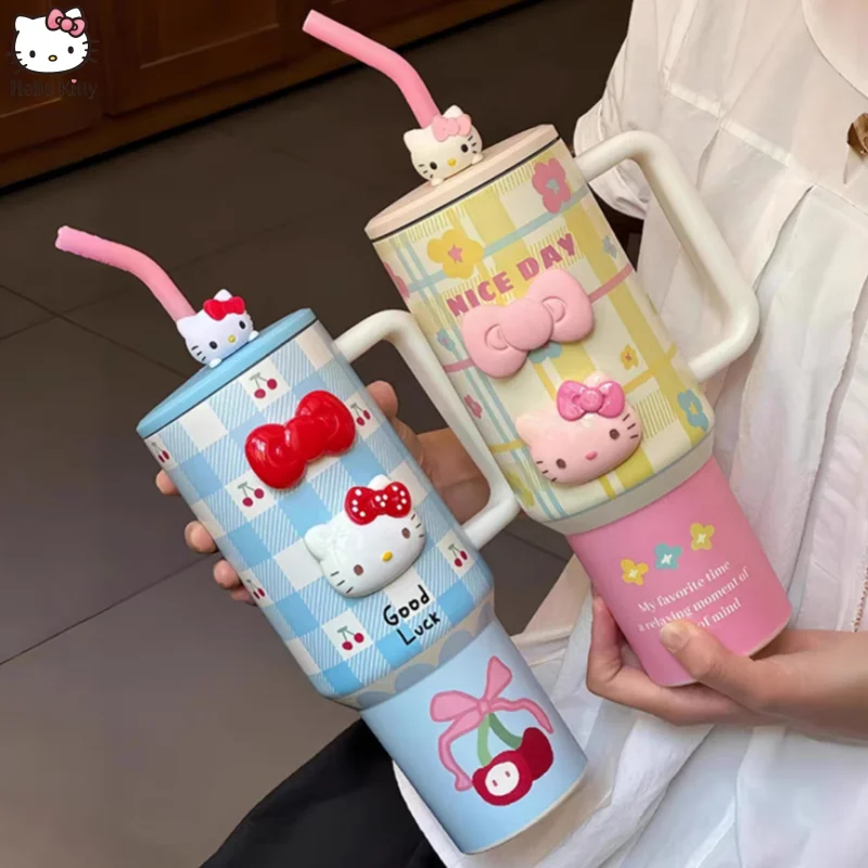 

Hello Kitty Vacuum Cup 40oz Sanrio Anime 304 Stainless Steel High Capacity Car Coffee Cup Sports Outdoor Travel Cute Girl Gifts