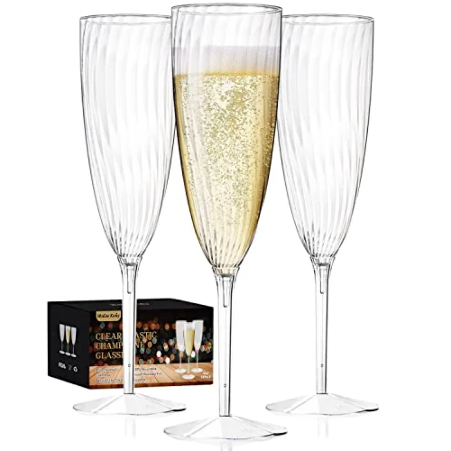 

Пластиковые бокалы для шампанского, 36 шт., прозрачные одноразовые бокалы для вина, многоразовые пластиковые стаканы для коктейлей для дома, повседневной жизни, вечеринок, дней рождения