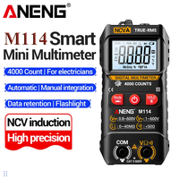 ANENG M114 Mini 4000 Counts Multimeter DC/AC Voltage Resistance NCV Data Retention Backlit Bright Screen Automatic Tester Tools