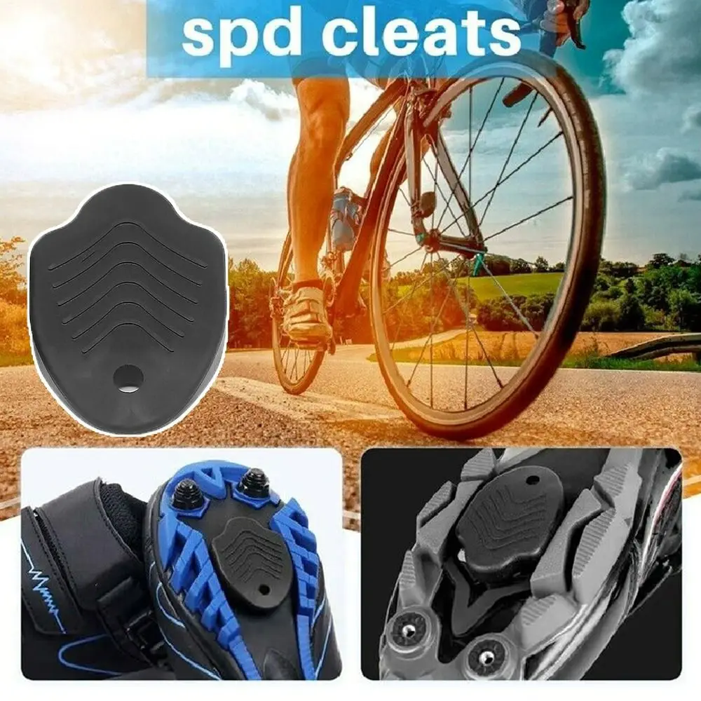 Black SPD Cleat Covers Tear Resistance Anti-slip Plastic Lock Protective Sleeve Bike Cleat Covers Unisex