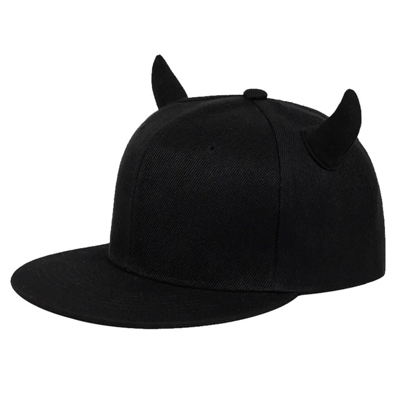 Women's Devil Ox Horn Hat Baseball Cap Funny Trucker Hats for Men Women Cute Beanie Cap Ponytail Hat for Women