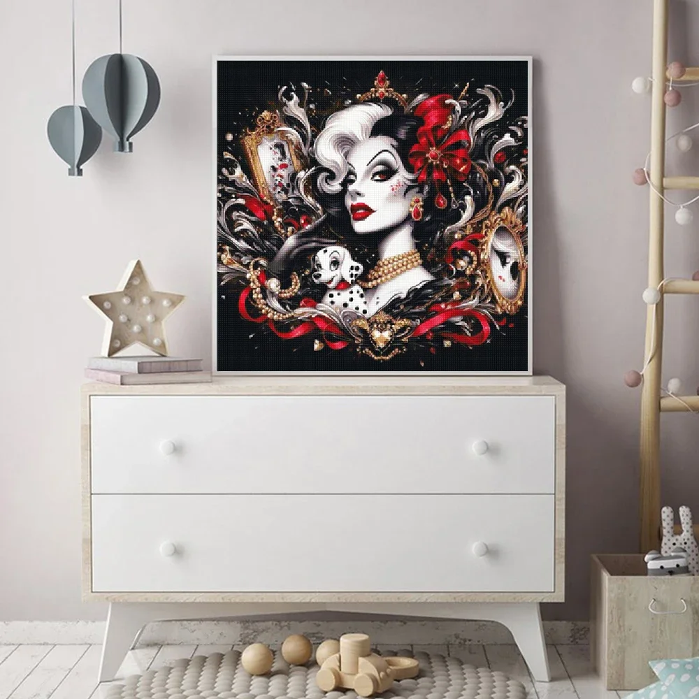 Disney Movie Villain Diamond Painting Cruella de Vil and evil queen Full Square/round Diamond Embroidery 5D DIY Mosaic Kits