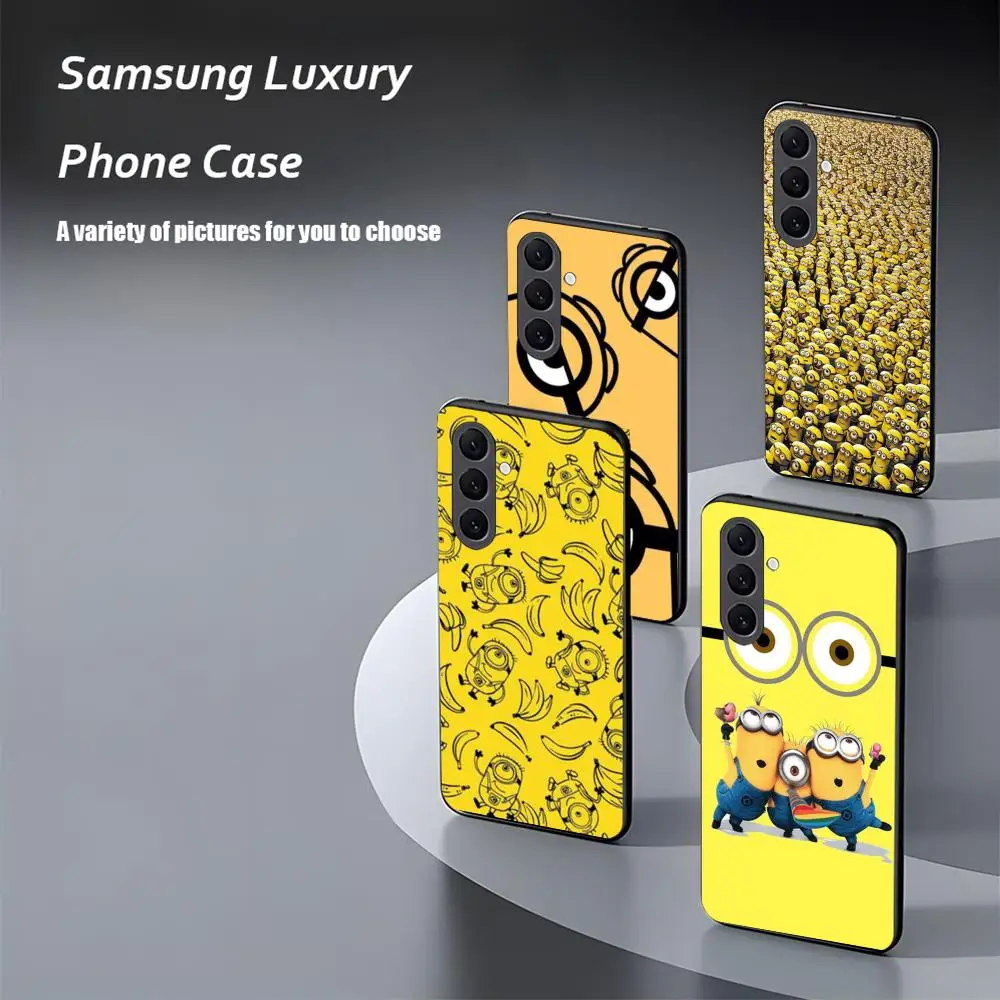 Cute Yellow M-Min-ionES Phone Case For Samsung Galaxy S25 S24 S23 S22 S21 S20 Plus Ultra Note20 Soft Black