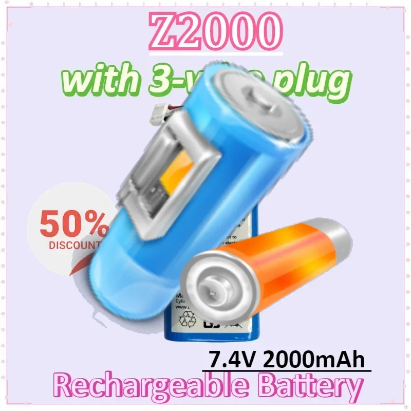 

Z2000 7.4V 2000mAh 14.8Wh Li-ion Rechargeable Battery Pack with 3-wire plug Batteries