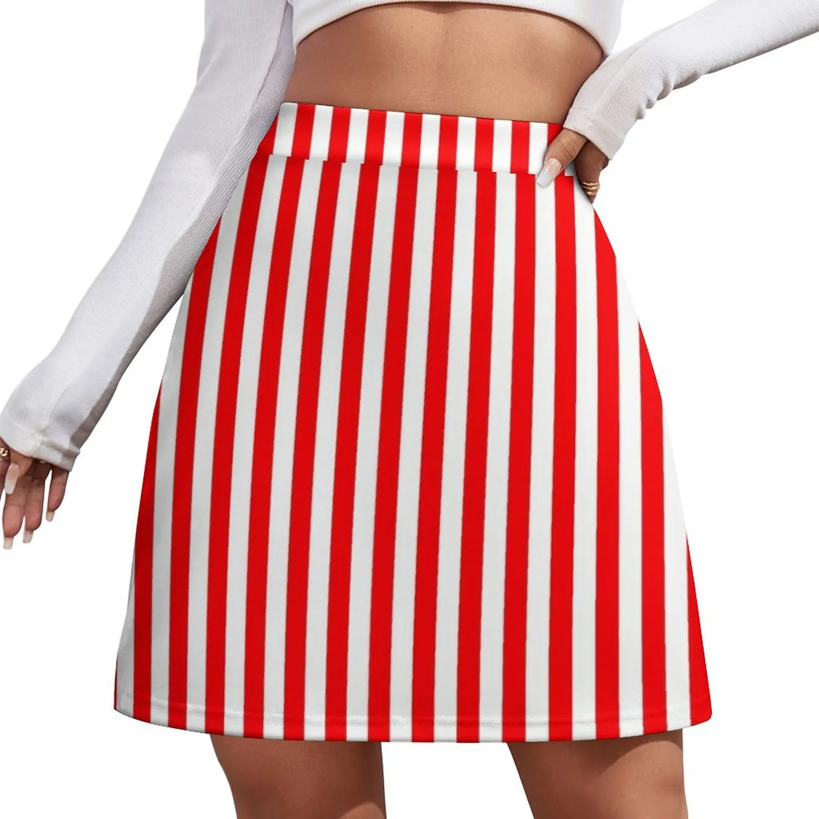 

Red White Stripes Mini Skirt Short women′s skirts skirts for womens Woman skirt