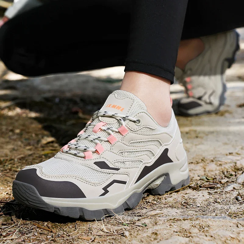 المرأة حذاء رياضة كاجوال منخفض أعلى الدانتيل متابعة امتصاص الصدمات خفيفة الوزن حذاء رجالي مقاومة للاهتراء تنفس المشي لمسافات طويلة في الهواء الطلق الرجال #4