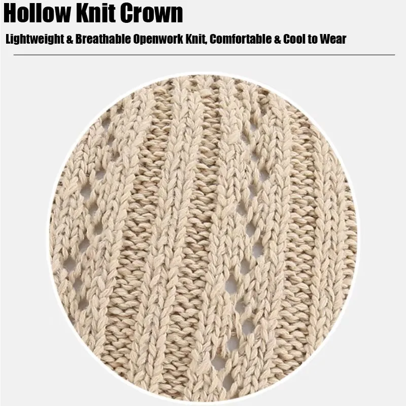Summer Breathable Knit Baseball Cap for Women, Openwork Peaked Hat, Casual Sun Hat