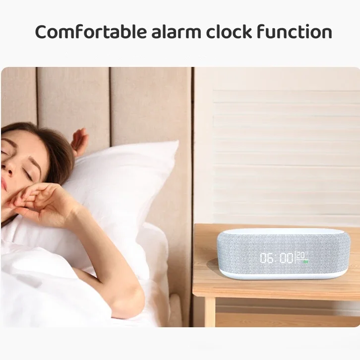 Smart Alarm Clock 4 in 1 15w Qi Alarm Clock Wireless Charger Station With Led Light And Temperature Function Household Tools