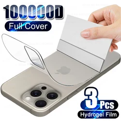 3Pcs Full Cover Back Protector Hydrogel Film For Apple iPhone 15 14 13 12 11 Pro Max Mini 7 8 15 Plus Clear Stickers Accessories