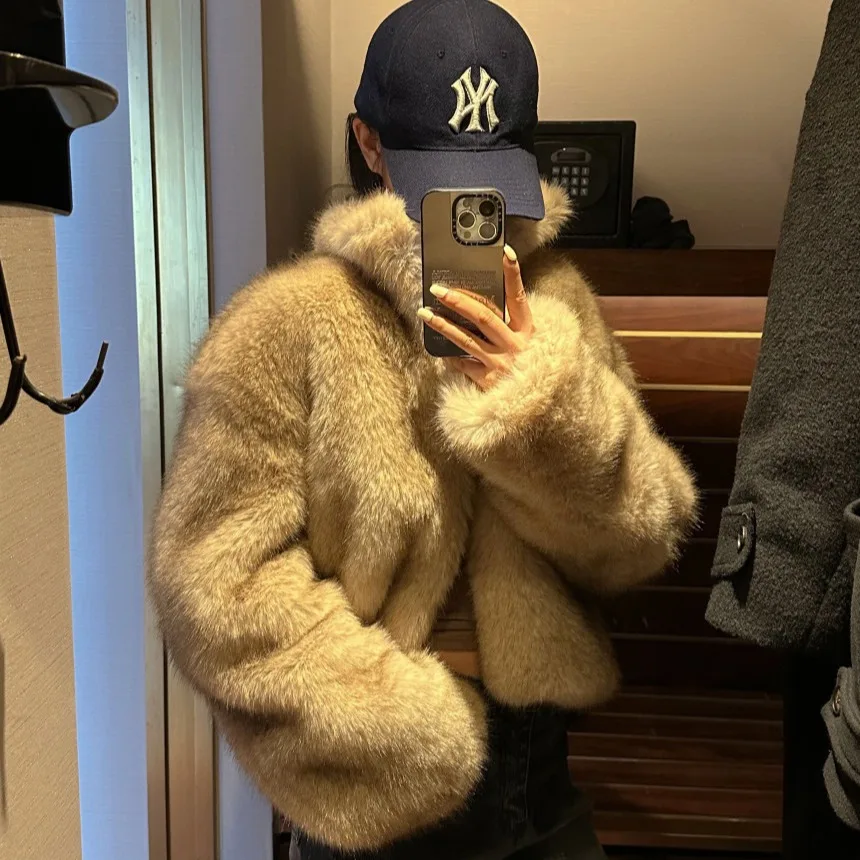 

Women's Fur Coat ort Loose Casual Fur Vest Autumn Winter New Sle Faionable Soft Plu Top Commute Sle
