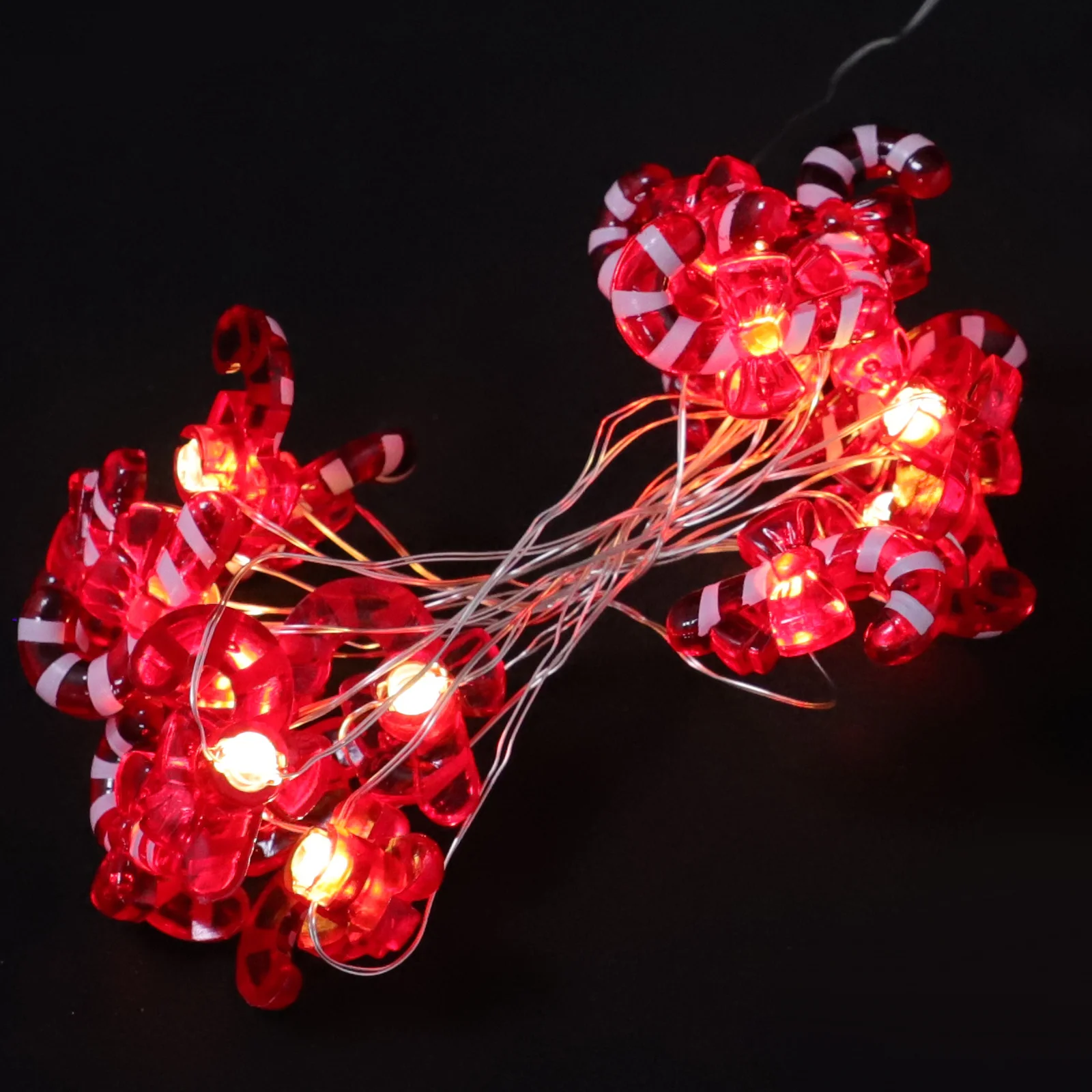 

Christmas Tree Light String Candy Canes Bowknot Design Festive Fairy Lights For Wedding Party Bedroom Xmas Decor