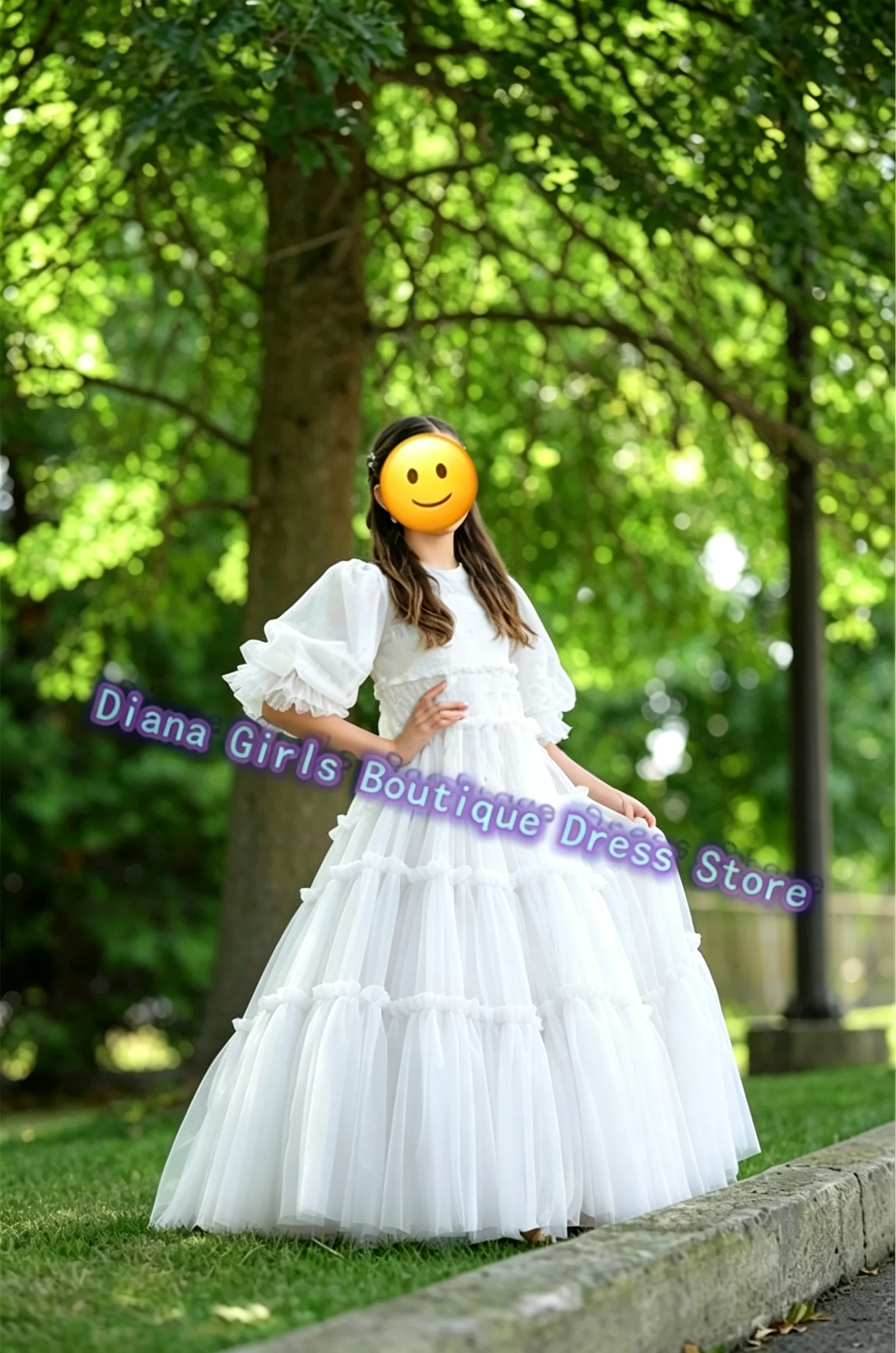 Elegant Blu Flower Girl Dress Tulle Fluff For Wedding Ball Dresses Ruffles Floral Toddler Pageant Gown Kids Birthday Party Gowns image 5