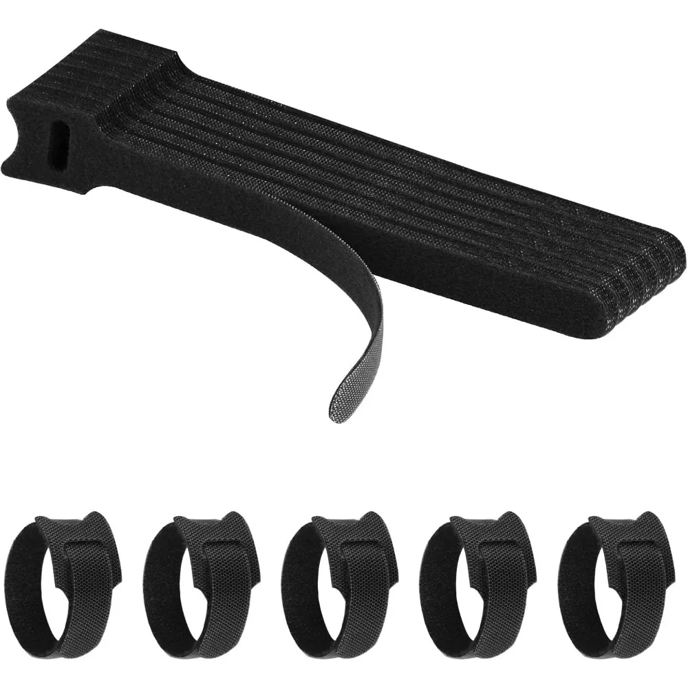 

50 шт. многоразовые кабельные стяжки для шнуров, 6-дюймовые регулируемые шнуровые ремни с крючками и петлями, многоразовые стяжки на молнии, органайзеры для проводов для шнуров Elec