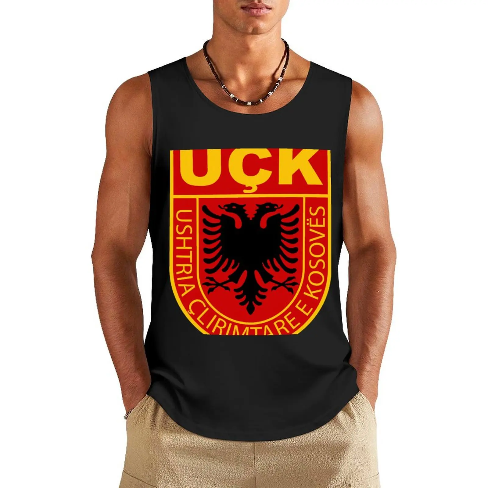 

Kosovar uqk uck army albanian t-shirt gift Tank Top fitness clothing for men gym shirt man